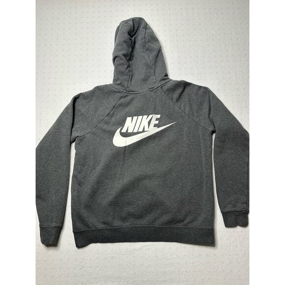 Nike Sportswear Club Fleece Hoodie Medium Gray Half Zip Pullover - Picture 2 of 7